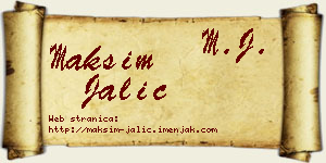 Maksim Jalić vizit kartica